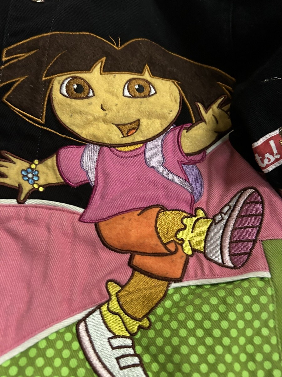 Dora the Explorer Bomber Jacket JH Design Girl's Size Medium 7-8 M