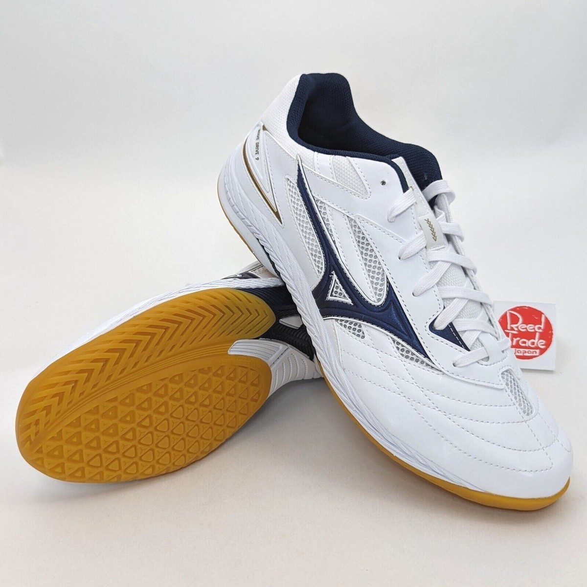 Mizuno WAVE DRIVE 9 Table Tennis Shoes 81GA2205 14 White/Navy/Gold