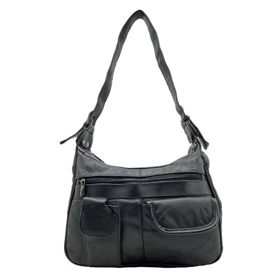 Vintage 80s 90s Medium Patchwork Leather Shoulder Bag Satchel