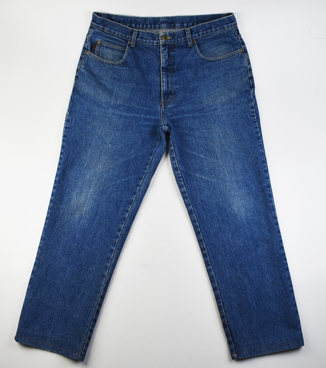 90s YSL Yves Saint Laurent Blue Denim Jeans Men Size 38 - Modified