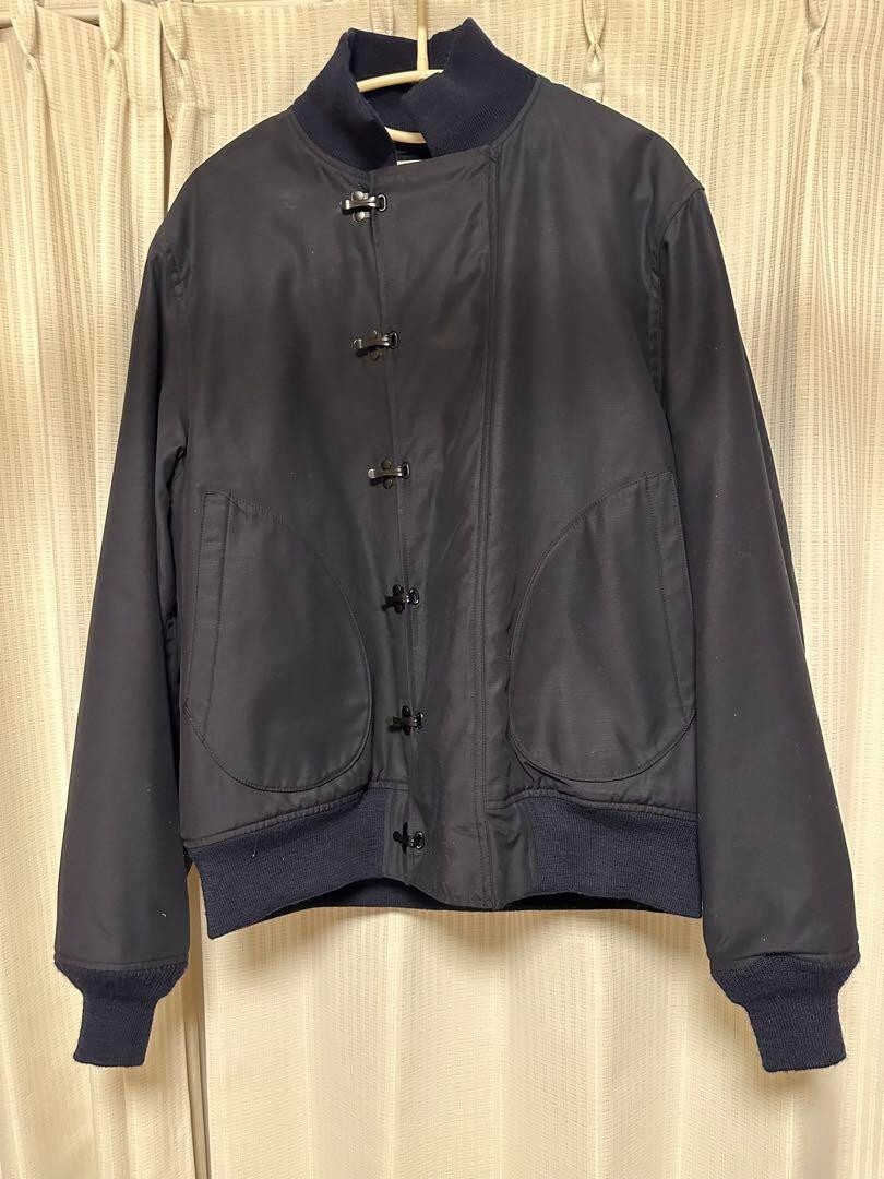 BUZZ RICKSON'S U.S.NAVY DECK HOOK JACKET Navy Rayon/Cotton Non