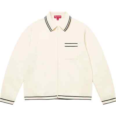 Supreme Zip Up Polo Sweater Black White Navy Burnt Orange 4colors