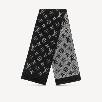 Louis Vuitton LOGOMANIA SHINE Scarf M75833 Black BNWT Authentic