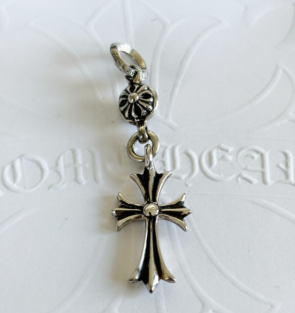 100% Authentic Chrome Hearts One Ball Tiny CH Cross Charm | eBay