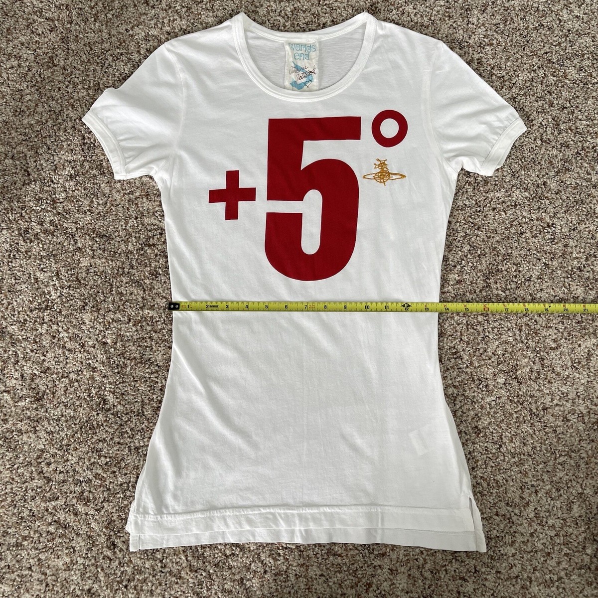 VIVIENNE WESTWOOD 5 Degrees Shirt Womens XS White Short Sleeve