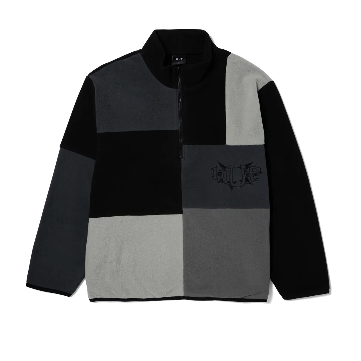 HUF REMIX Quarter Zip Fleece - Black - Large - NWT | eBay