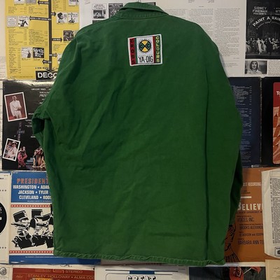 Vintage 90s Cross Colours Denim Green Chore Jacket Rap Sz 1x