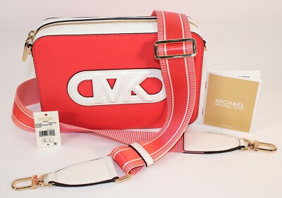 NEW Michael Kors Jet Set Medium Camera Bag With Webbing • Spiced