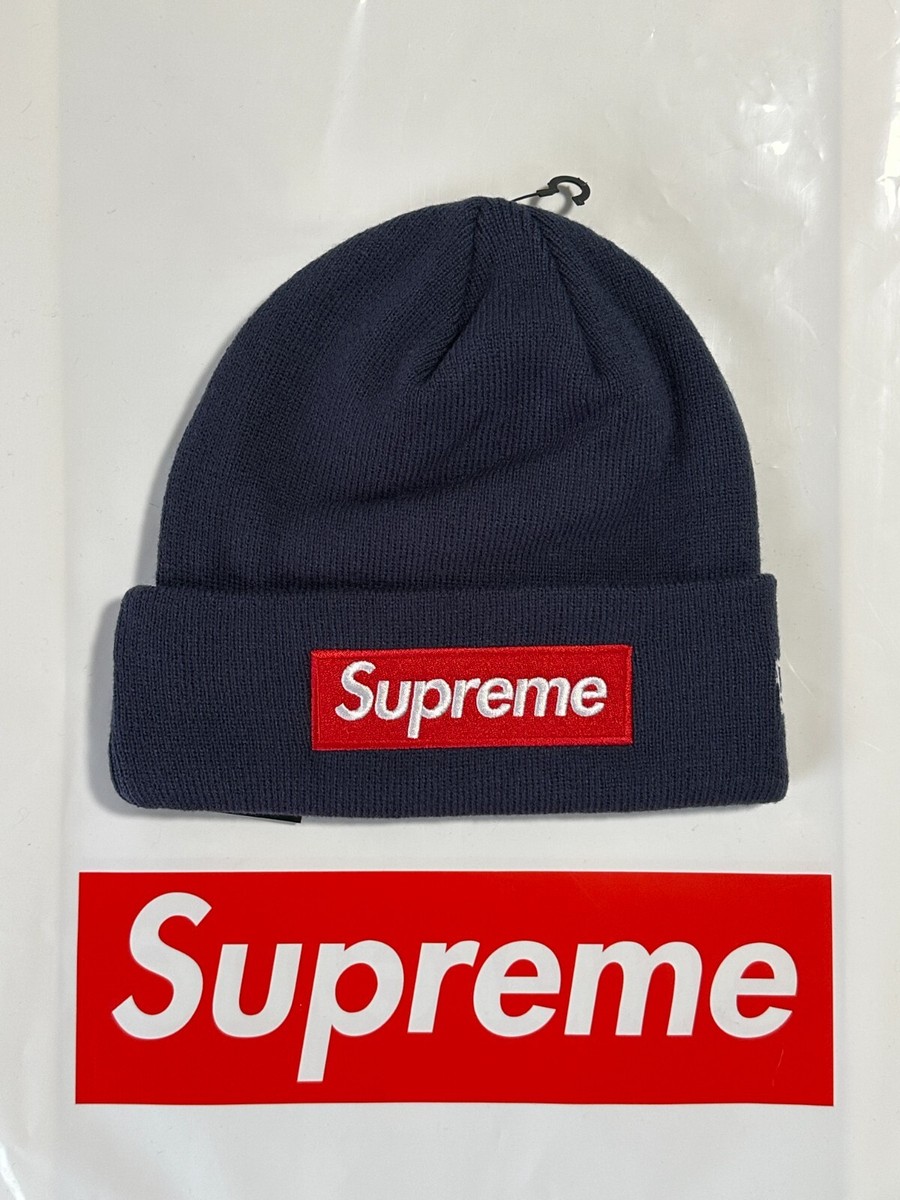 SUPREME NEW ERA BOX LOGO BEANIE (NAVY) FW24 BIG LOGO S LOGO