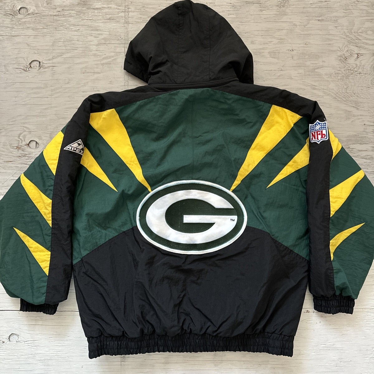 Vintage 90s NFL Pro Line APEX Green Bay Packers Shark Tooth Full