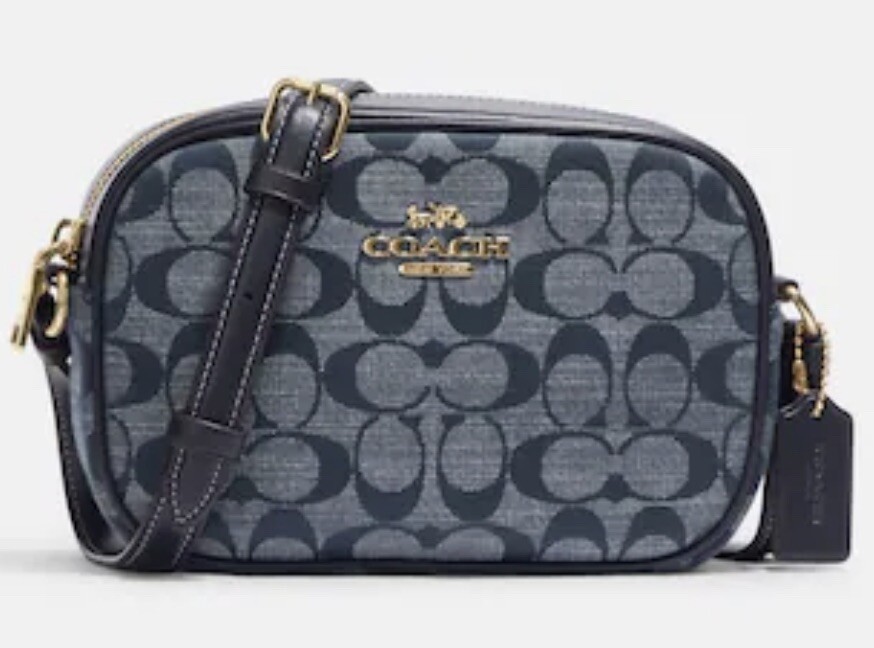 NWT COACH Mini Jamie Camera Handbag In Signature Chambray Denim