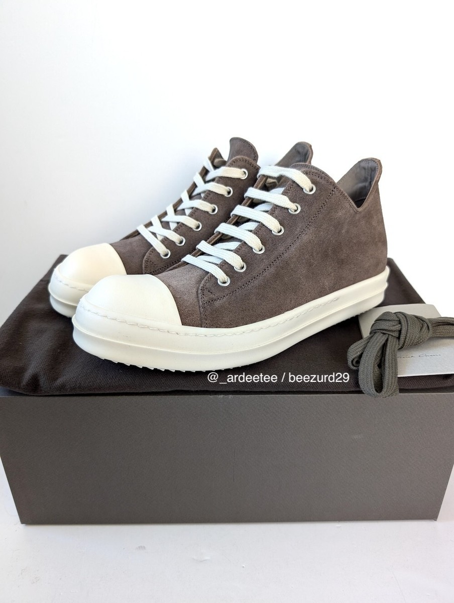 RICK OWENS DUST SUEDE LEATHER RAMONES LOW FW22 STROBE GEOBASKET