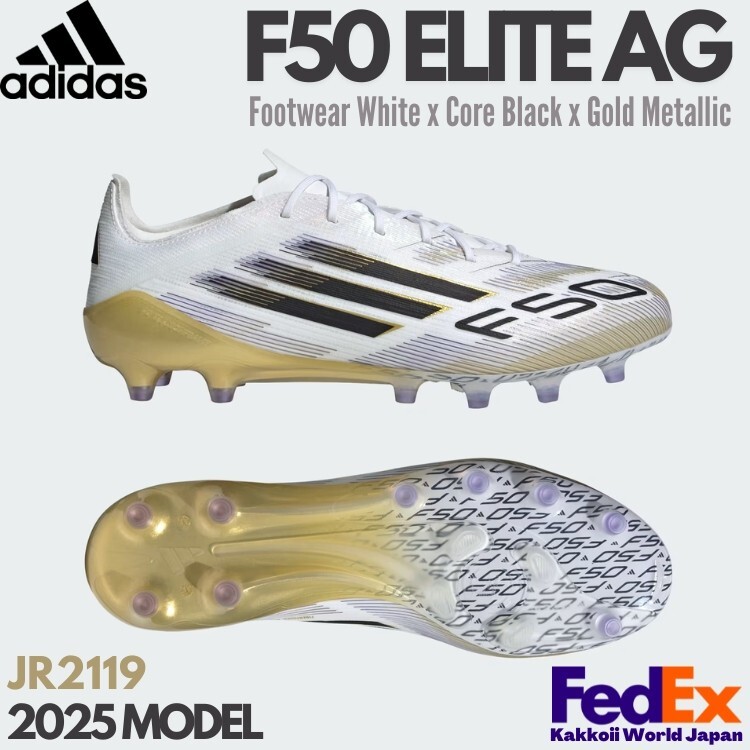 adidas Soccer Cleats F50 ELITE AG Footwear White/Gold Metallic