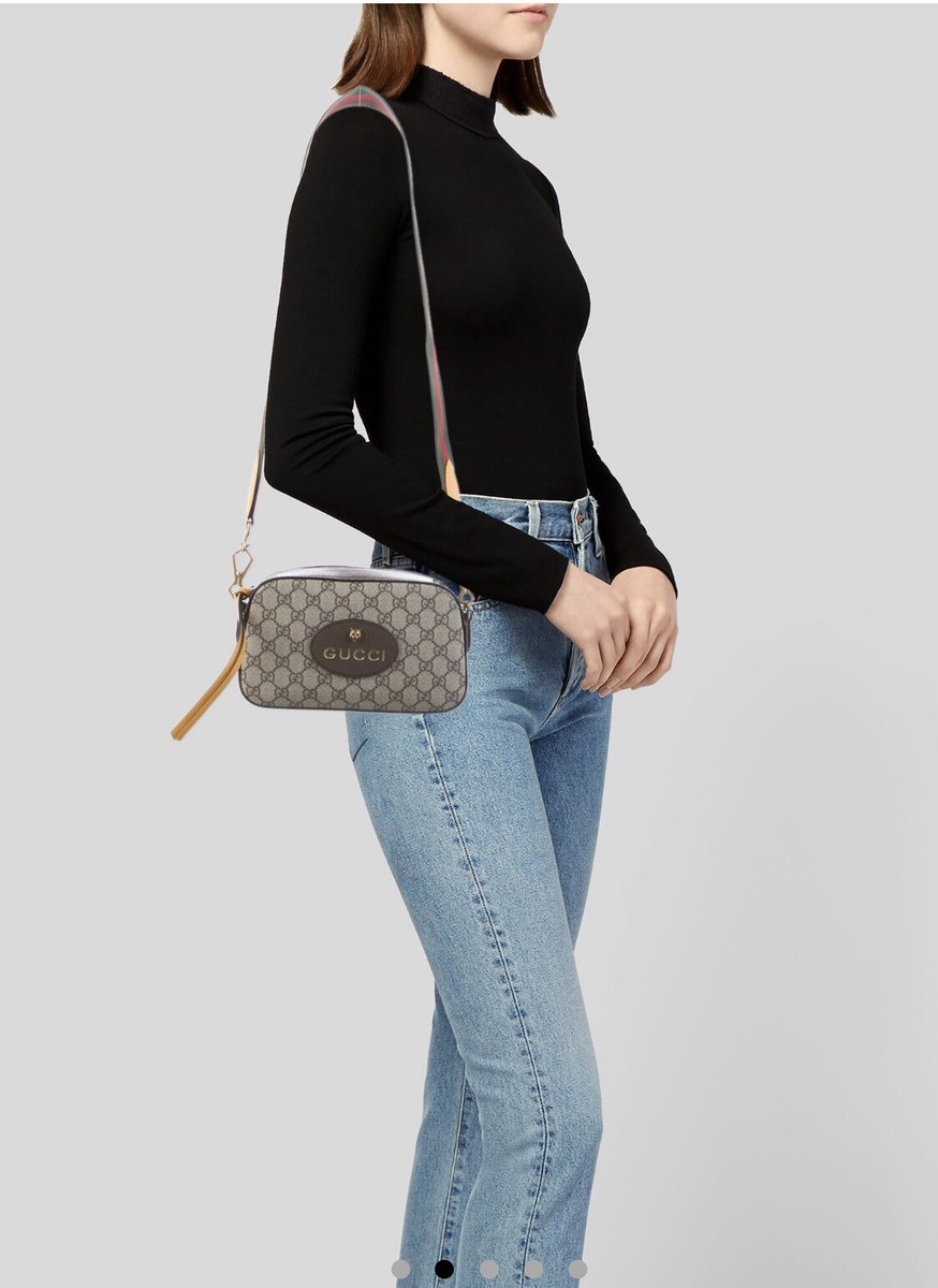 Authentic Gucci Neo Vintage GG Supreme Messenger Bag Camera Bag