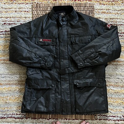 RRL Ralph Lauren Double RL Motorcycle Riding Jacket Belted Black