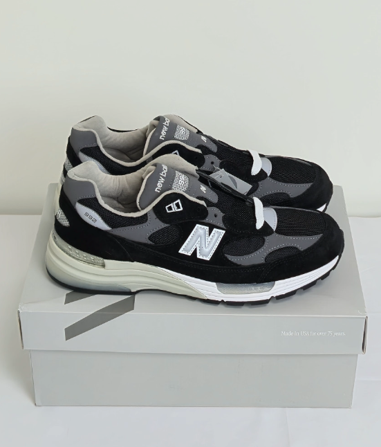 New Balance 992 Made in USA Core Black Grey U992BK | eBay