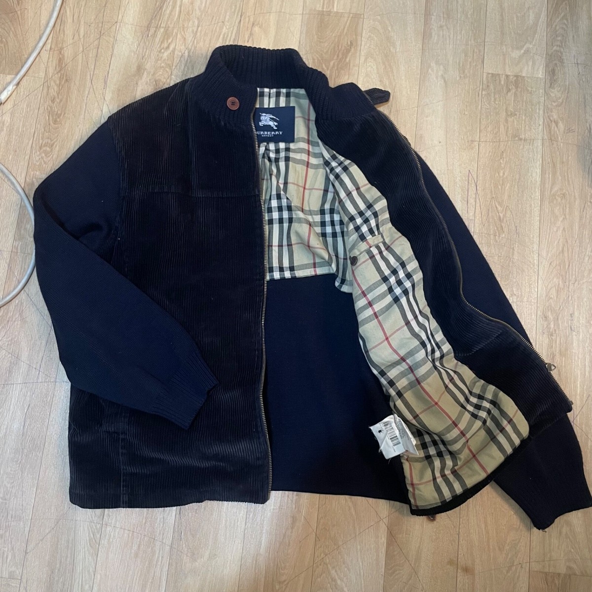 BURBERRY LONDON Jacket bomber coat nova Check Corduroy Merino Wool