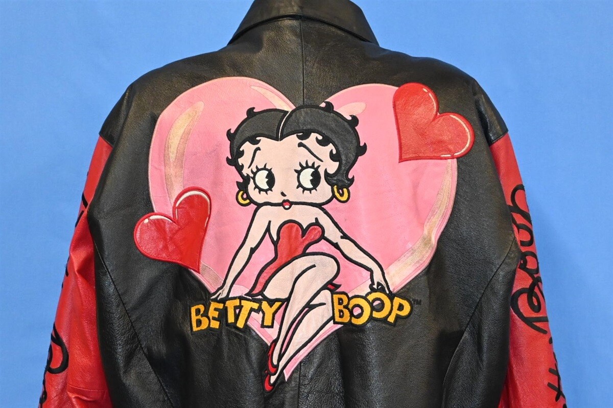 vintage 90s BETTY BOOP AMERICAN TOONS EXCELLED ZIP UP LEATHER