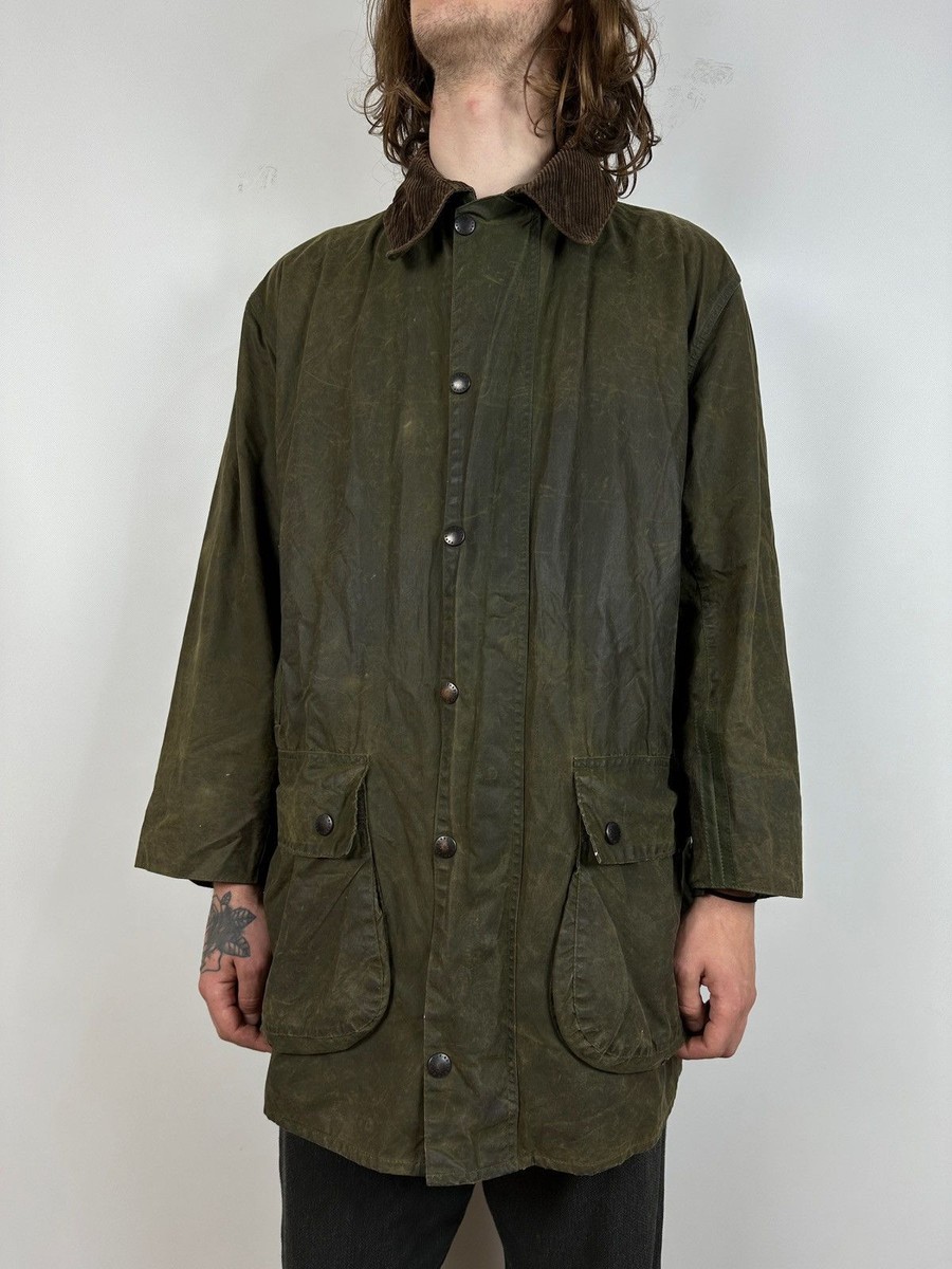 Men's Vintage Barbour Border Waxed Coat Jacket Made in England