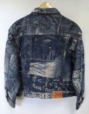 Supreme 23SS Archive Denim Jacquard Trucker Jacket Indigo Size M