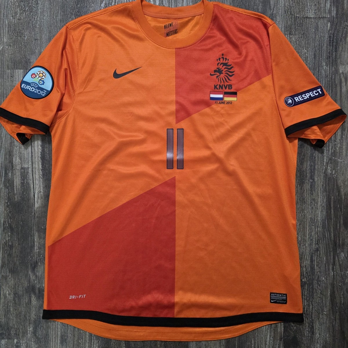 2012 Nike Netherlands Home Soccer Jersey Arjen Robben Men XL UEFA
