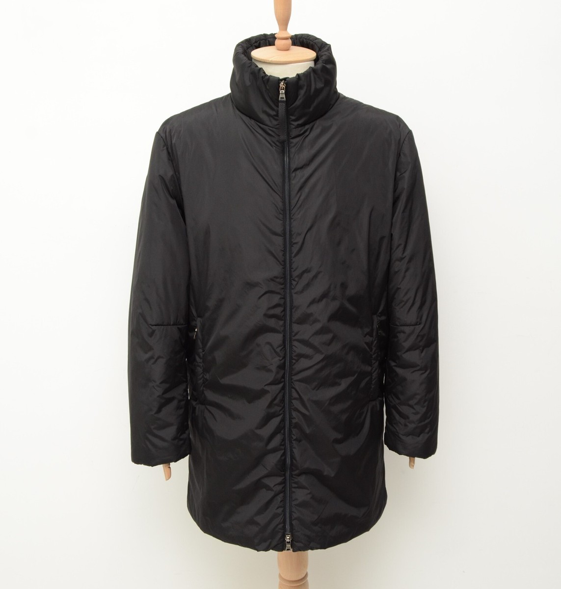 Women's Prada Insulated Black Jacket Coat Parka Size 52 US 42 ~L