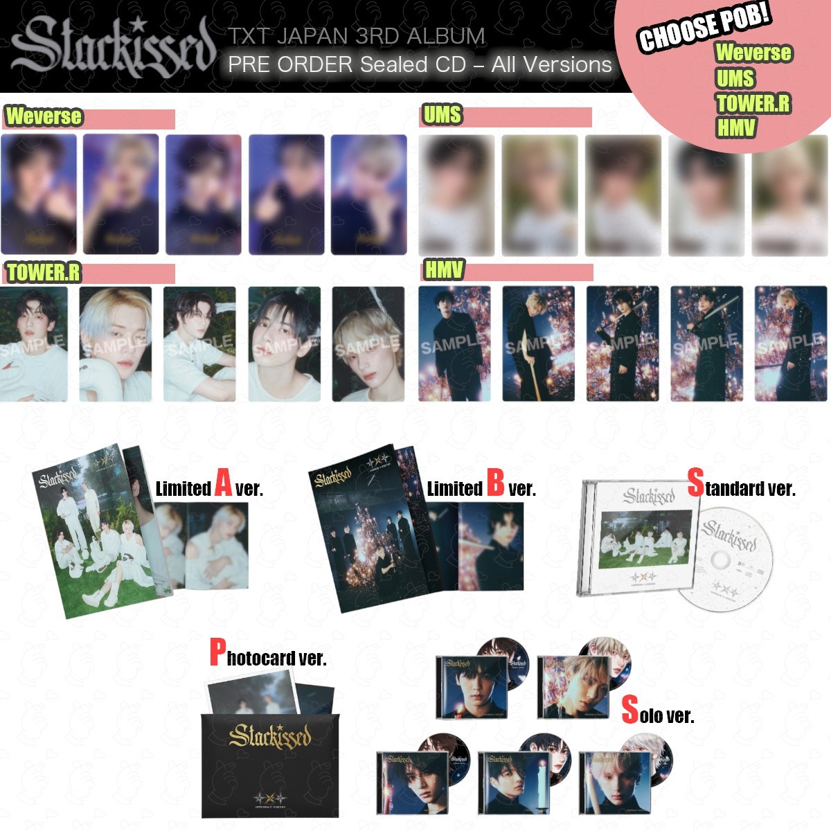 PRE TXT Starkissed Japan Sealed CD Album All Versions POB Weverse