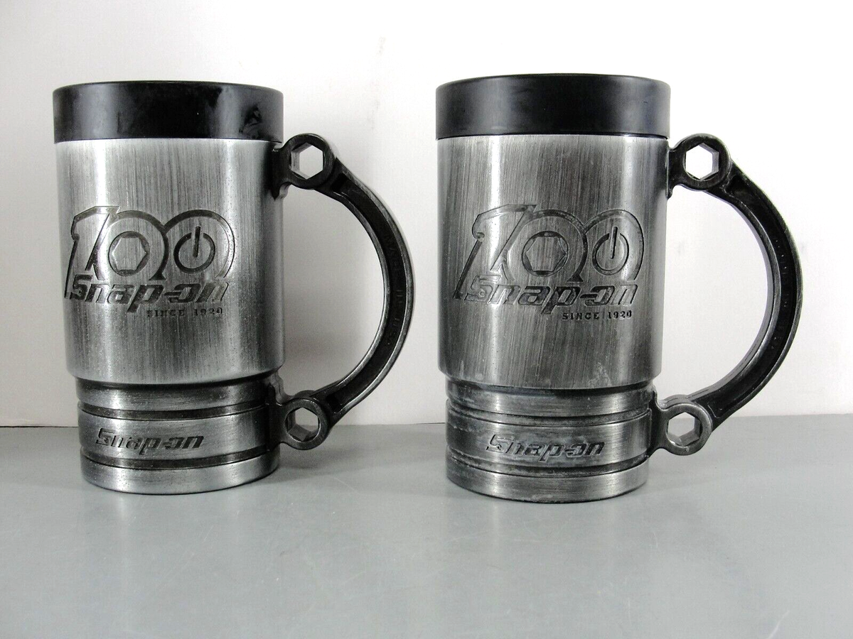 SNAP ON TOOLS 100 ANNIVERSARY METAL MUG CUP TANKARD SET PAIR