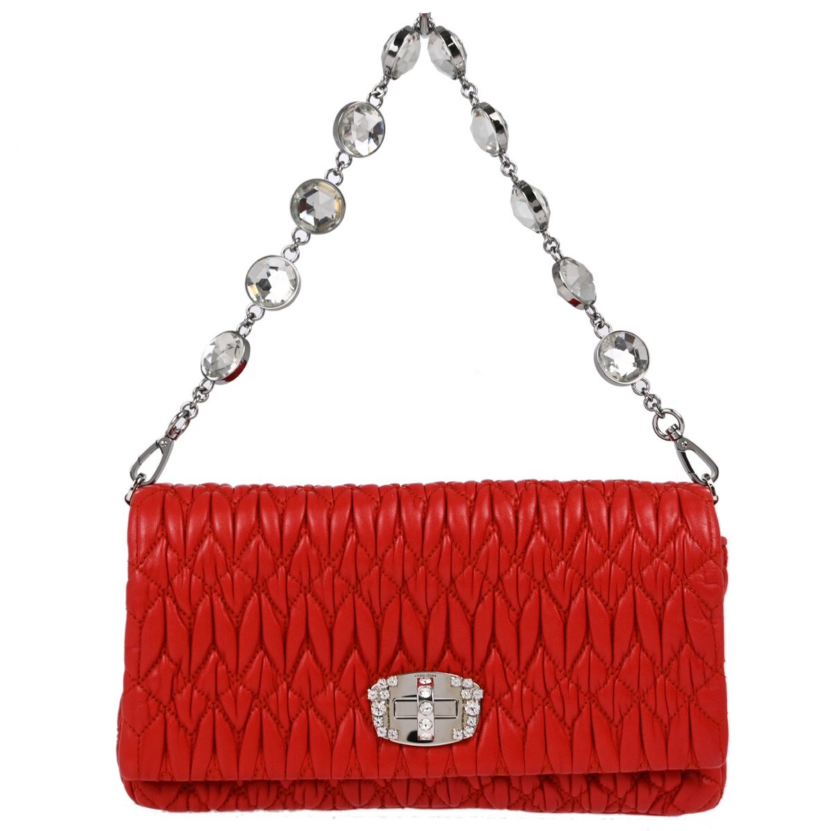 Miu Miu Red Lambskin Nappa Crystal Handbag RP0417 194/A 133718 | eBay