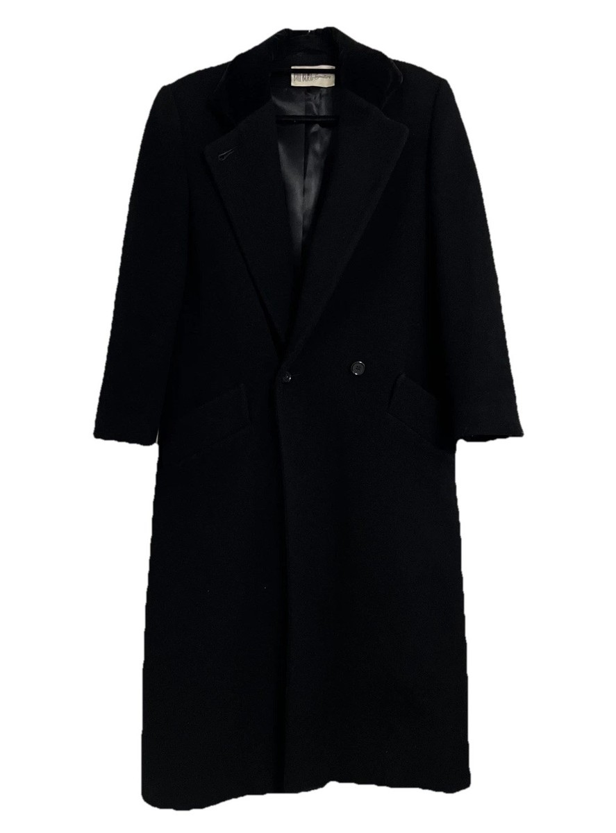 Vintage Bill Blass Signature Coat Women M Black Wool Velvet Collar