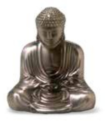 Daibutsu Buddha Statue 3 Sun 90mm SB Silver Black Z0035 MADE IN