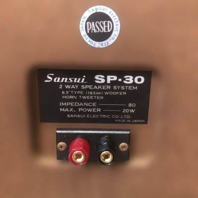 Sansui SP-30 2 WAY SPEAKER SYSTEM Pair 6.5