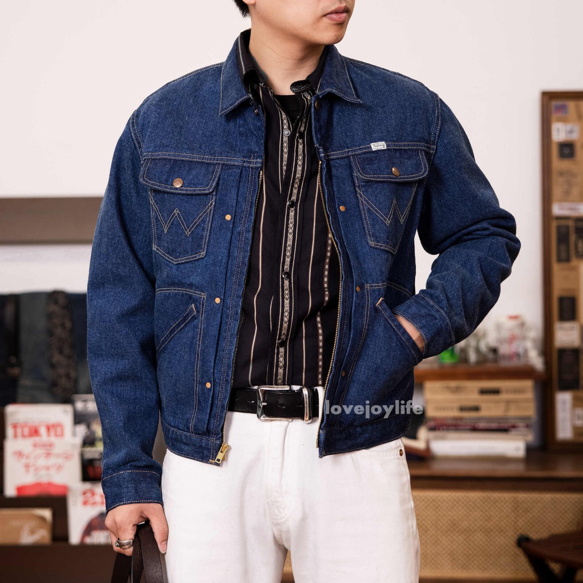 Red Tornado Vintage 60s Men Raw Denim Jacket Zipper Coat 24MJZ