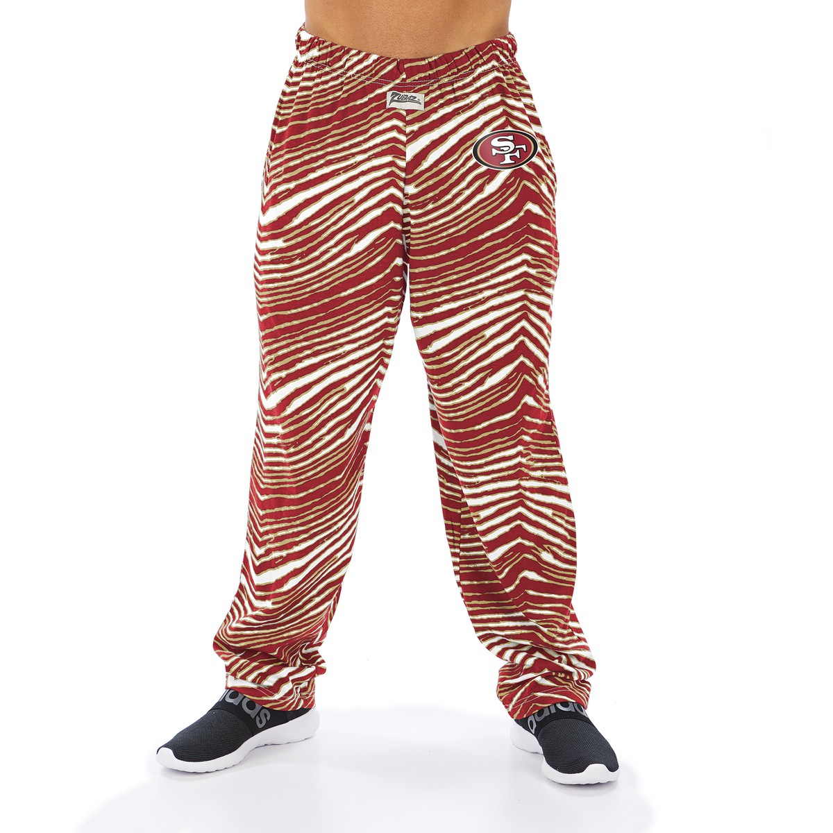 Zubaz NFL Men's San Francisco 49ers Zebra Left Hip Logo Lounge