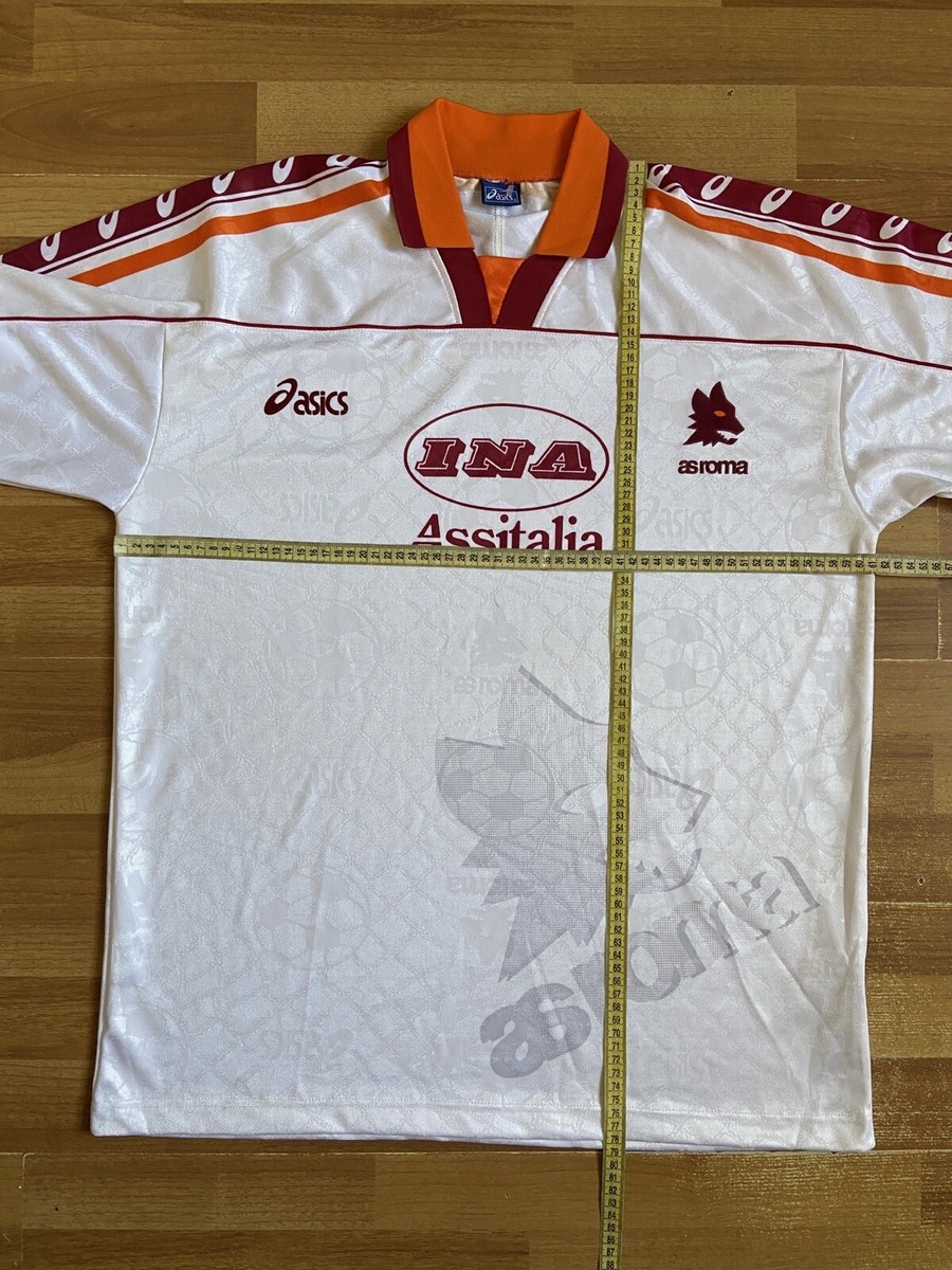 ROMA 1995 1997 AWAY SHIRT JERSEY LONG SLEEVE ASICS sz XL MEN WHITE