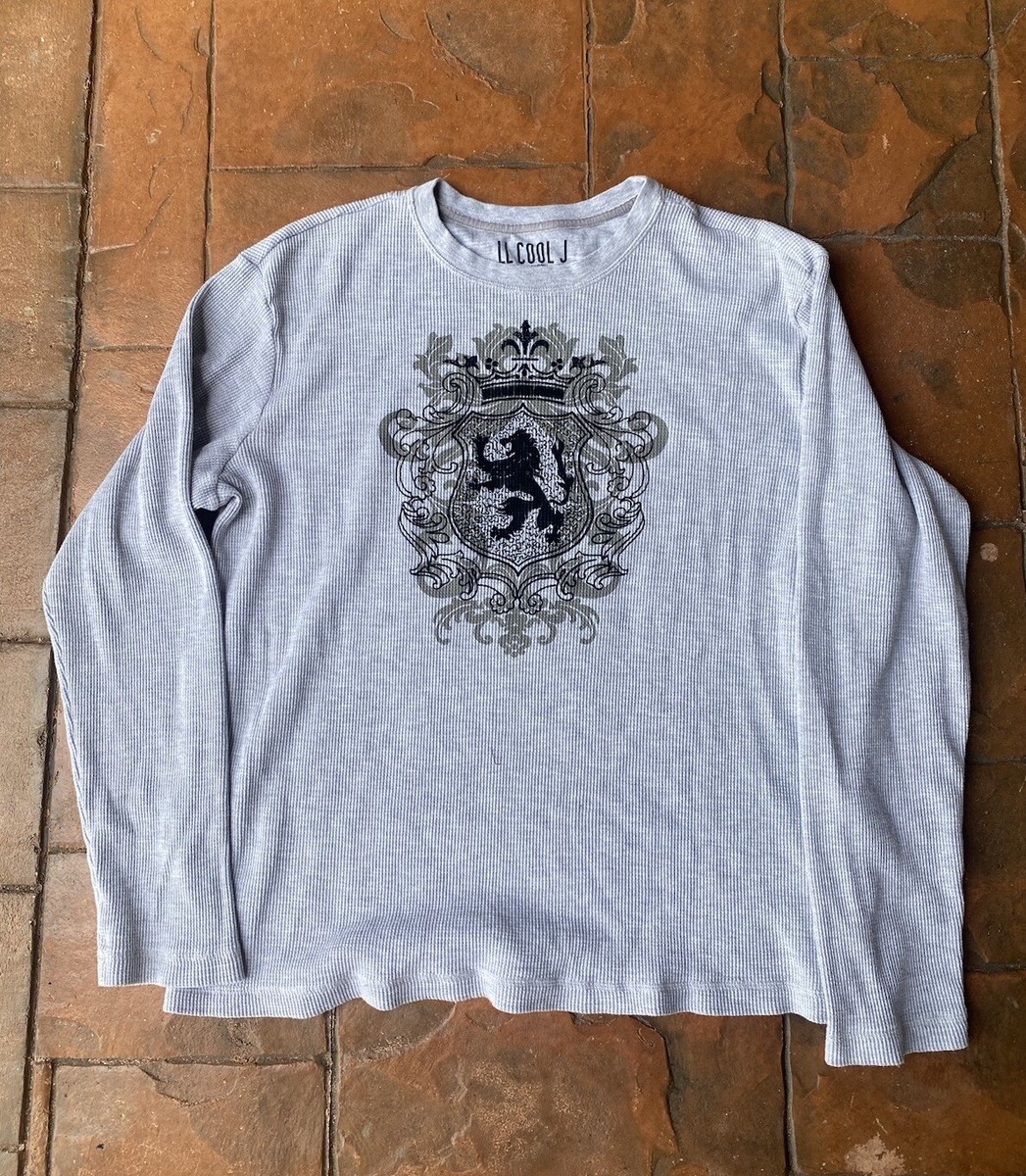 Y2K LL Cool J Waffle Knit Thermal Shirt XL Grunge Emo Cyber