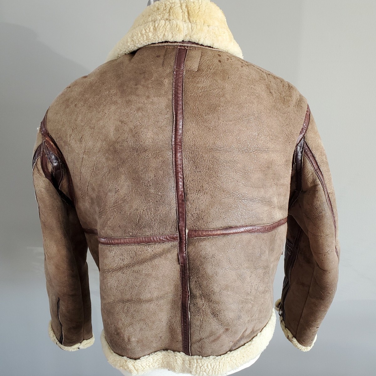 Schott Bros RAF MS85 Flight Jacket Mens 44 Thick Sheepskin