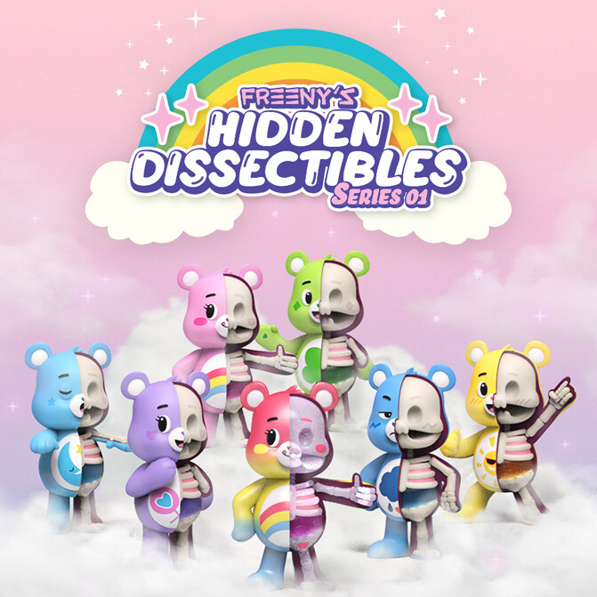 Might Jaxx Hidden Dissectibles CARE BEARS mini figure New cute