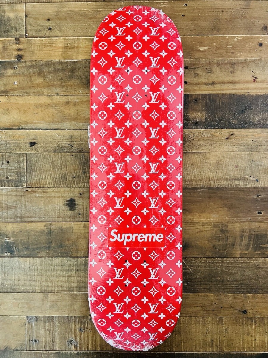 Extremely Rare Louis Vuitton x Supreme Monogram Red Skateboard