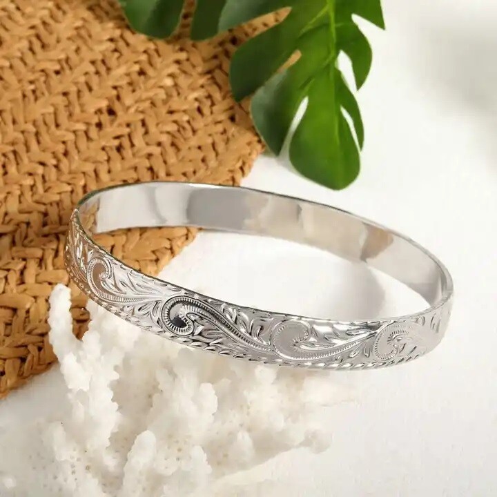 Silver Hawaiian Heritage Bangle Bracelet | eBay