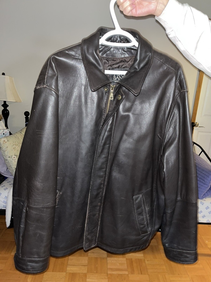 Jos (Joseph) A Bank Vintage Leather Jacket Leather Bomber Men's