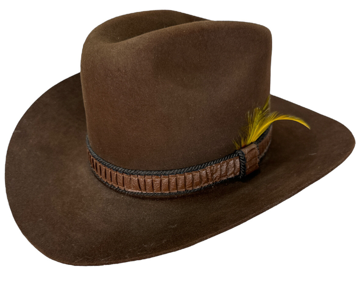 Vintage Stetson 3X Beaver Cowboy Hat Brown Long Oval 7 1/4 Very