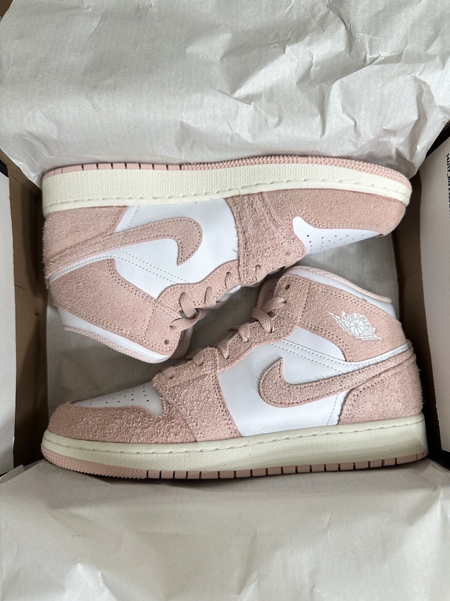 Nike Air Jordan 1 Mid SE White Sail Legend Pink - Size 7Y (8.5