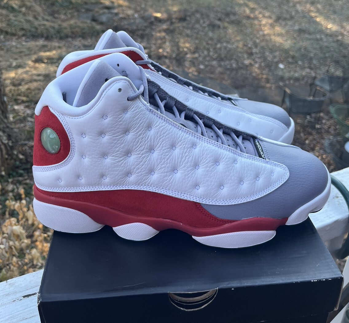 Air Jordan 13 Retro Grey Toe 2014 DS Size 11 White Red Grey W