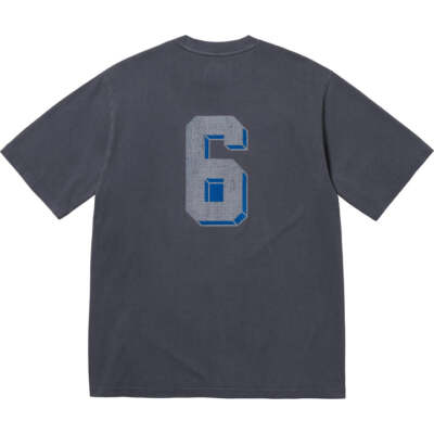 Supreme Flocked Washed S/S Top Navy | eBay