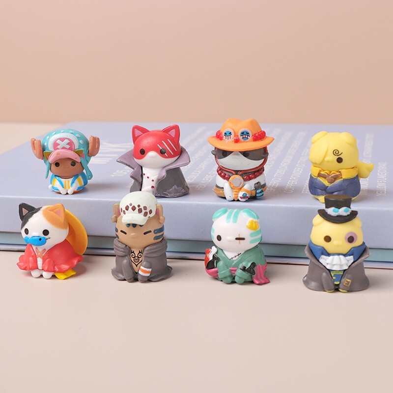 8Pc One Piece Cats Cosplay Luffy Roronoa Zoro Enel Crocodile
