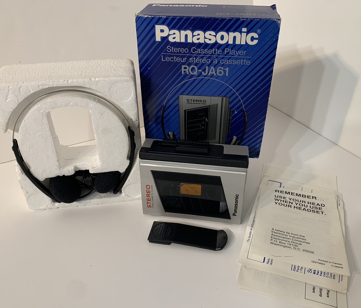 Panasonic RQ-JA61 Portable Cassette Player w/ Box And Headphones