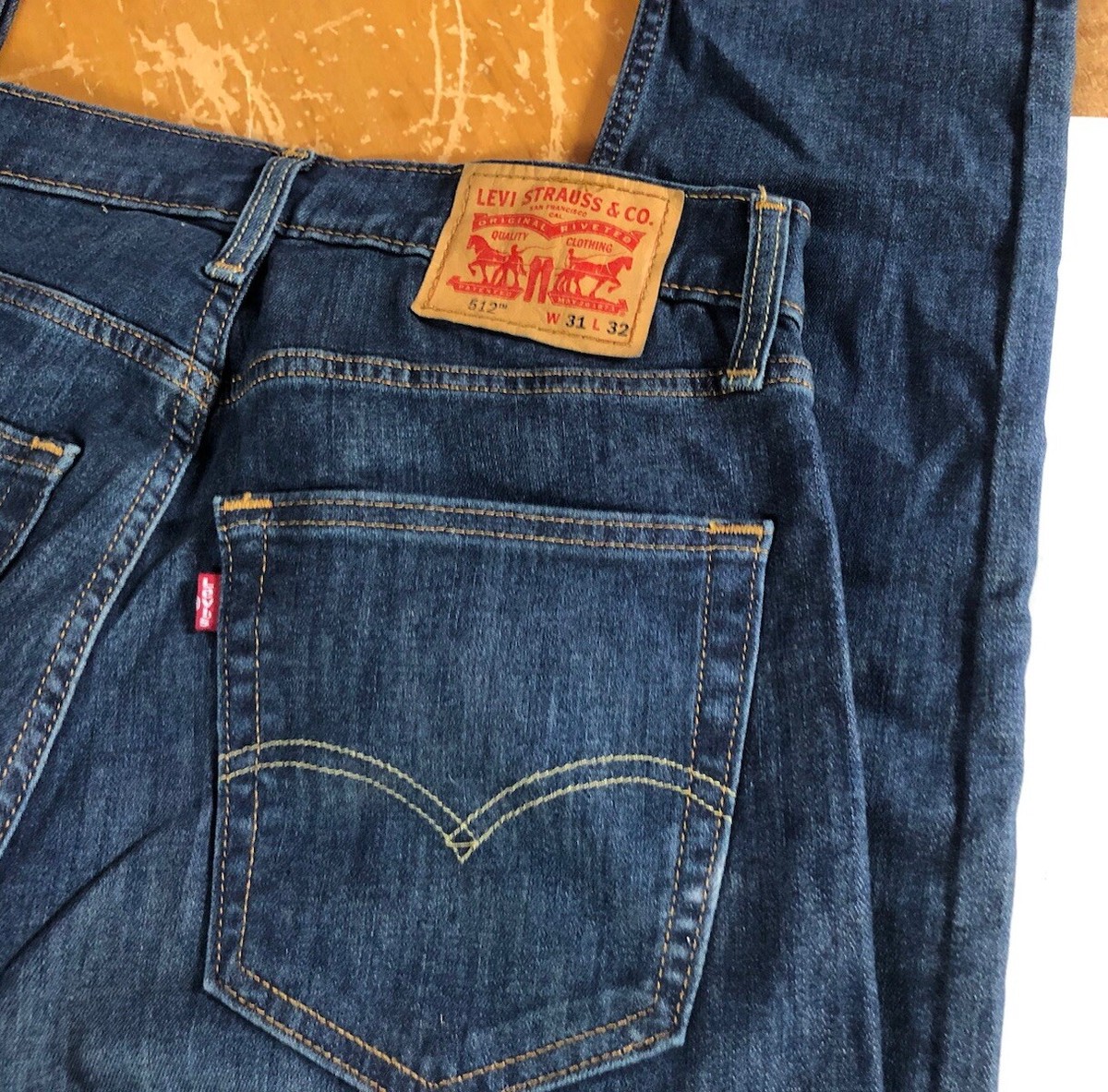 Levis 512 Slim Taper Red Haze/Dark Wash Flex Stretch Comfort Jeans