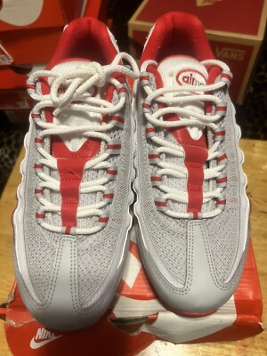 Nike Air Max 95 Recraft Grey Fog/Red/White | eBay