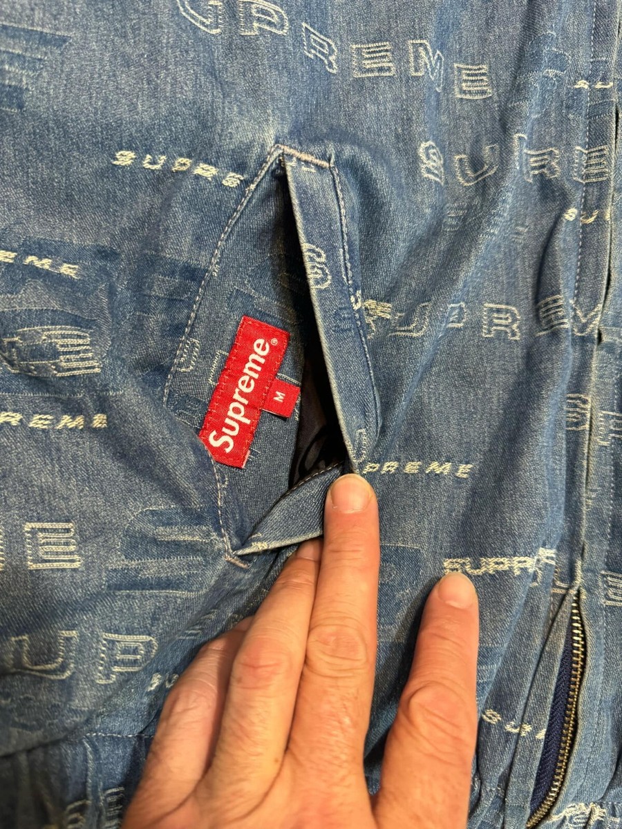 FW19 SUPREME REVERSIBLE DIMENSIONS LOGO DENIM WORK JACKET Blue SZ